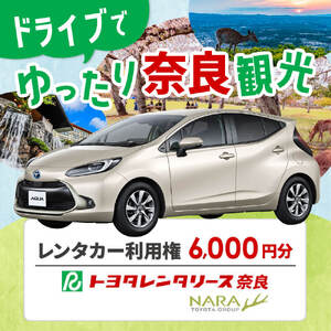 レンタカー利用券 6,000 円分　株式会社トヨタレンタリース奈良 トヨタ 車 レンタカー 旅行 奈良旅行 奈良旅 利用券 H-115 奈良 なら