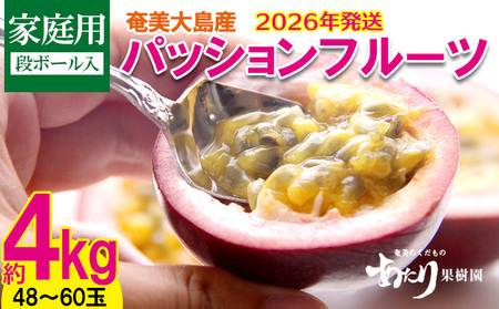 2026年発送【あたり果樹園】奄美パッションフルーツ 家庭用 約4kg 果物  フルーツ