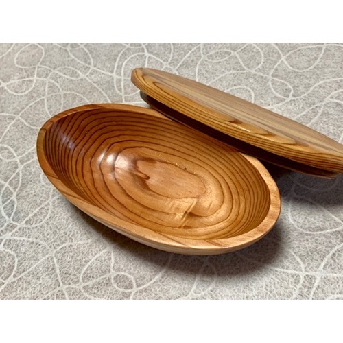 吉野杉　楕円型　ダイエット　スリム　弁当箱／津田瑞苑　ボウル　木製　スギ　ガラス　ウッド　コート　コーティング　奈良県　宇陀市_イメージ3