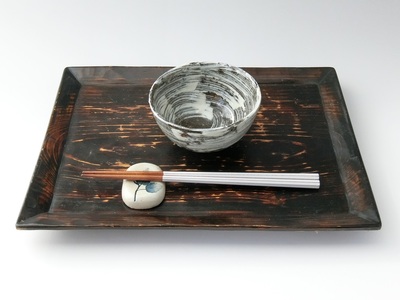 【唐津焼】中川自然坊窯 ご飯茶碗（小）4客 ／ 刷毛目 茶碗【C039】