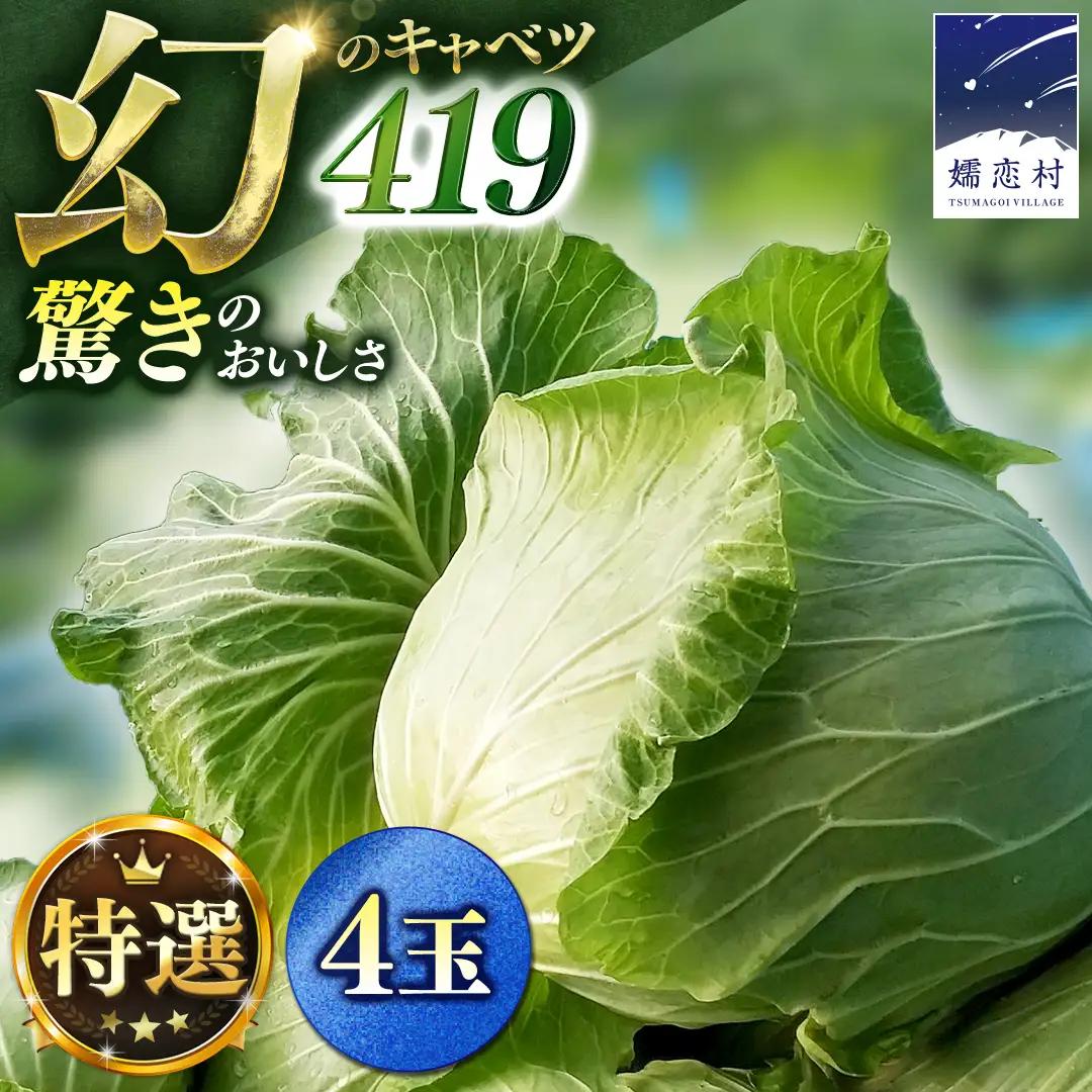 ＜レビューキャンペーン開催中＞＜7月中旬発送開始＞ 【 特選 】 まぼろしの419キャベツ 4玉 [AL021tu]