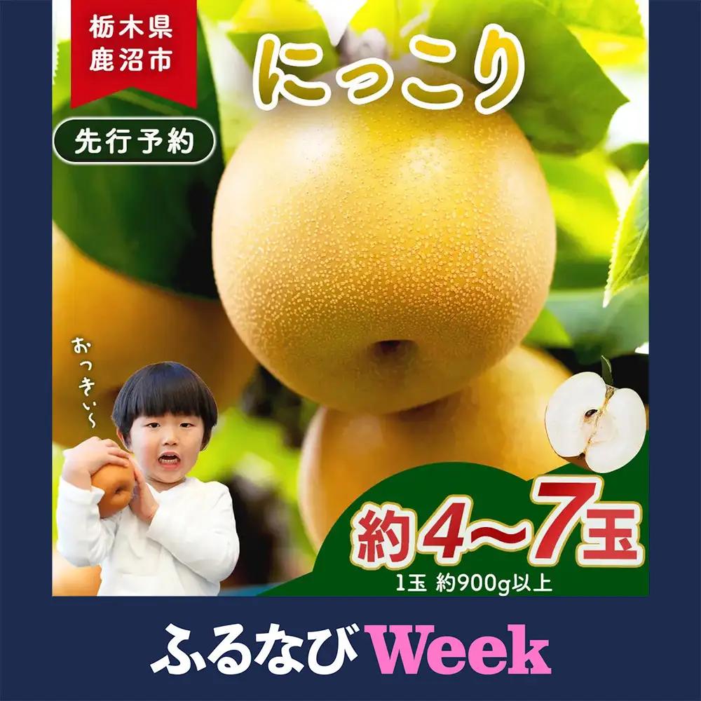 【ふるなびWEEK対象】【先行予約】梨(にっこり) 4玉～7玉入り×1箱 (4.5kg以上) ※2026年10月上旬～11月下旬頃に順次発送予定