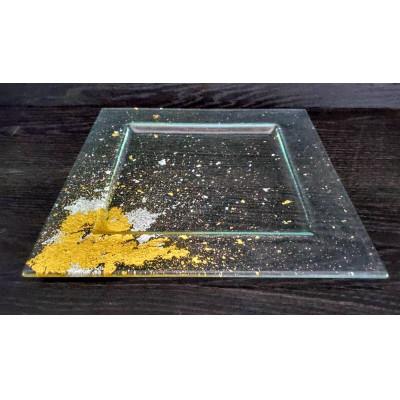 ふるさと納税 海南市 角リムプレート　カラークリア金箔クリア |  | 01