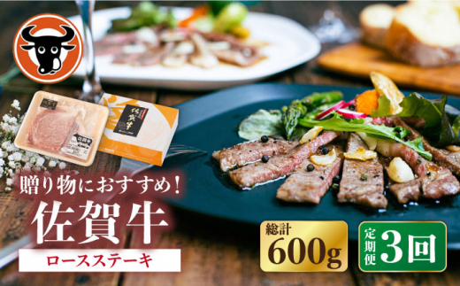 【3回定期便】佐賀牛 ロース ステーキ 200g （100g×2枚切り） / 佐賀牛 佐賀県産黒毛和牛 牛肉【一ノ瀬畜産】 [NAC140]