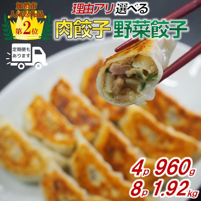 【ふるさと納税】【訳あり】食べ比べ餃子セット（冷凍　肉・野菜餃子）：4パック or 8パック【定期便アリ】