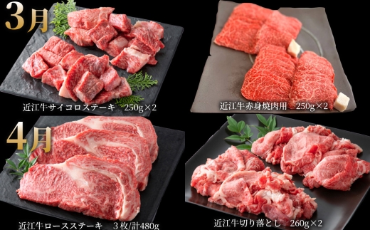 【 1カ月毎12回定期便 】 【 髙島屋選定品 】 牛肉商 徳志満 近江牛三昧コース K164 ミスジ ステーキ 切り落とし すき焼き サイコロステーキ 赤身 焼肉 モモ バラ しゃぶしゃぶ 希少部位