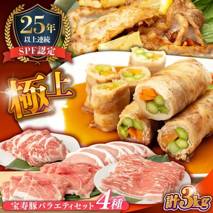 SPF豚 やっちゃおいしか芳寿豚バラエティセット 計3000g / 豚肉 ほうじゅとん SPF豚 spfポーク 小分け バラ しゃぶしゃぶ / 南島原市 / 芳寿牧場 [SEI005]