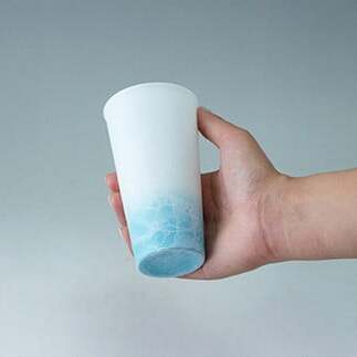 やま平窯元 エッグシェル タンブラーM 泡 Blue A20-253_イメージ3