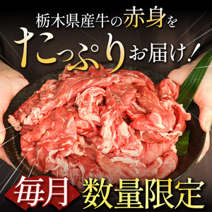 【定期便12回】栃木県産牛 赤身切り落とし約500g | 牛肉 焼肉 ビーフ カレー シチュー 牛丼 肉じゃが 赤身 国産牛 家庭用 切り落とし ふるさと 納税 イチオシ おすすめ しもつけ 栃木県 