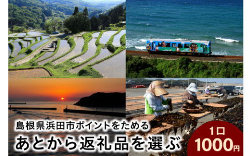 ≪1口・1,000円≫島根県浜田市ポイントをためる あとから返礼品を選ぶ【浜田市】 あとから選べる 選べる 選ぶ あとから