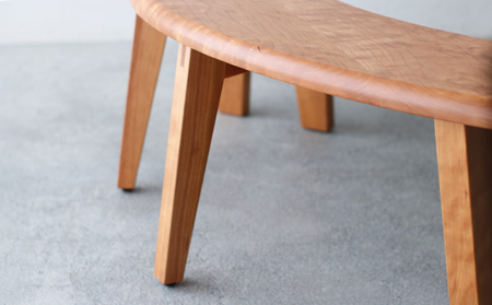 ベンチ 木製 ラウンドベンチ ブラックチェリー材