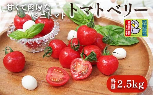 ＜特別栽培農産物＞ファームサイドの朝採り トマトベリー  2.5kg  野菜 トマト トマトベリー ハート ミニトマト プチトマト 特別栽培 農産物 サラダ 生 食品 本庄産 関東 F5K-515