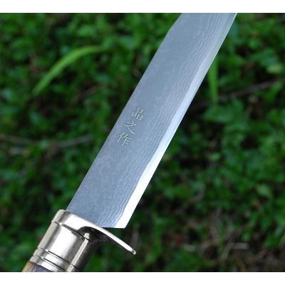 ふるさと納税 南国市 土佐鍛剣鉈 夏霞9寸 【ステンツバ輪】ダマスカス15層青2鋼(7+青2+7) 樫オイルステン柄 |  | 01