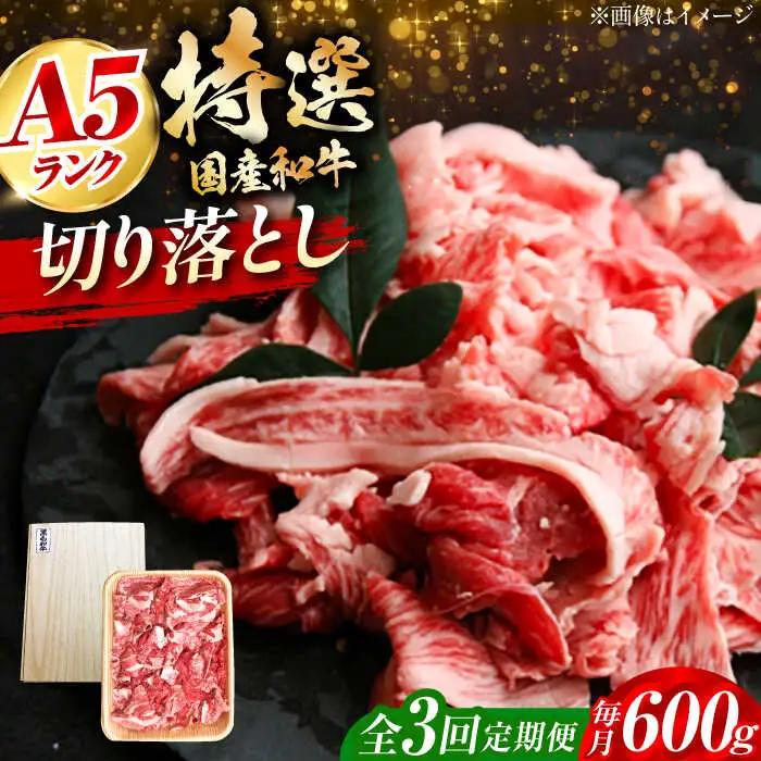 【全3回定期便】国産和牛切落し 600g[AOAI023] 牛肉切り落とし