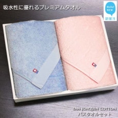 【今治タオル】Hello!NEWバスタオル2枚セット シンプルサンホーキン(ブルー・ピンク)