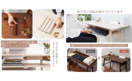 折れ脚ハイテーブル SAVOIR(サヴォア)　家具 インテリア ホワイト