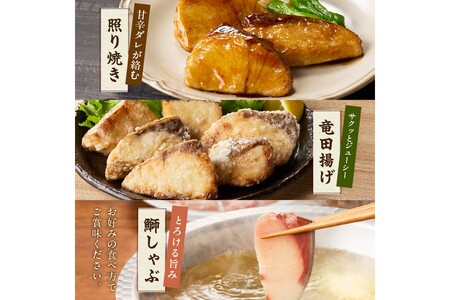 魚屋が捌く寒ブリ約1kg切り身　ロイン（2ブロック）冷凍