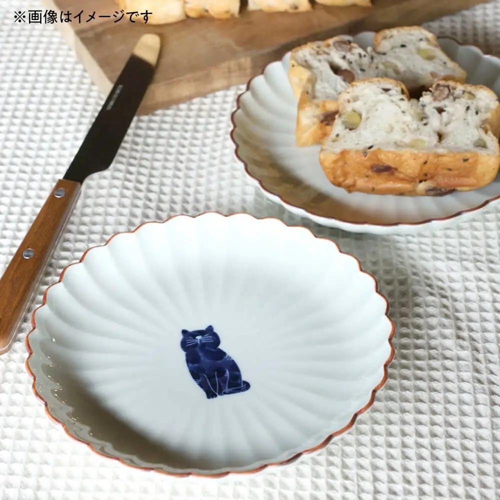 【波佐見焼】呉須猫 取皿 〈背伸び〉　2点セット 食器【西海陶器】[OA481]