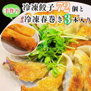 【ふるさと納税】手作り冷凍餃子72個＋冷凍春巻き3本入りのセット 餃子の伍九