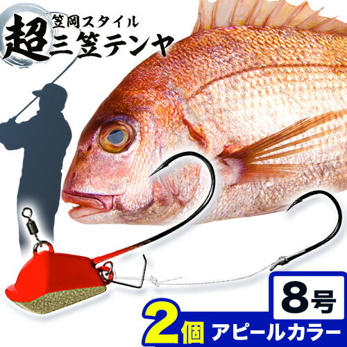 【ふるさと納税】超三笠テンヤ8号アピールカラー2個セット 釣り具 釣具 釣り フィッシング 鯛 タイ 釣り道具 釣具セット 釣り具セット テンヤ