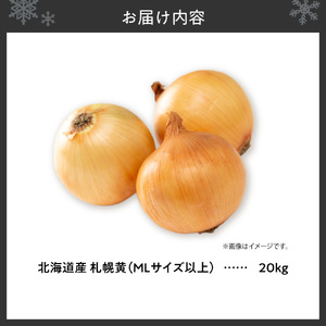 札幌黄 玉ねぎ 北海道産 20kg MLサイズ以上