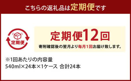 【12ヶ月定期便】い・ろ・は・す(いろはす)阿蘇の天然水 540mlペットボトル×24本(1ケース)