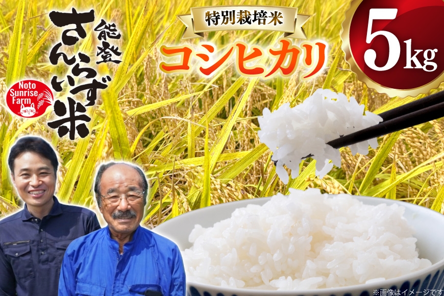 
            米 令和7年産 特別栽培米 コシヒカリ 5kg 白米 [合同会社NotoSunriseFarm 石川県 宝達志水町 38601324] 精米 コメ こめ お米 ごはん コシヒカリ 5キロ 能登 令和7年 ごはん
          