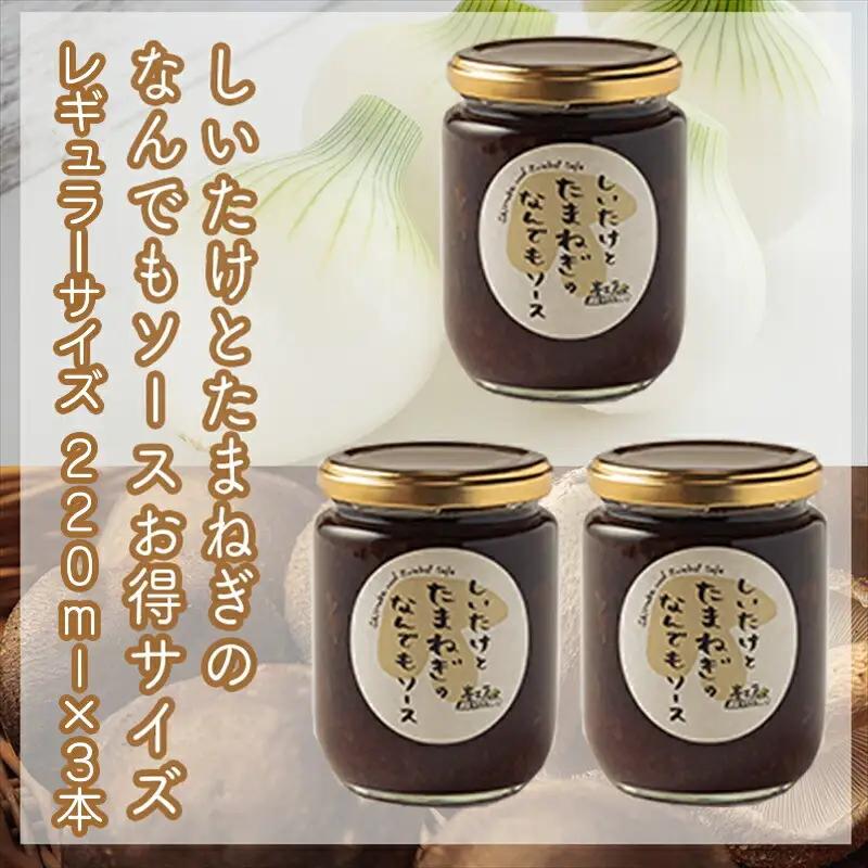 峯セット　しいたけとたまねぎのなんでもソース≪レギュラーサイズ≫220ｍｌ×３本【 家庭用 自宅用 贈答品 贈答用 ギフト お取り寄せ お中元 お歳暮 贈り物 お祝い 神奈川県 小田原市 しいたけ しいたけ】