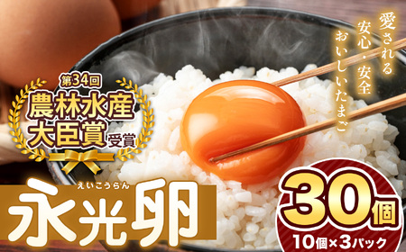 2週間以内に発送 メディア紹介多数！ おいしいたまご永光卵 30個 | えいこうらん 光永ファーム 卵 たまご 君津市産 千葉 君津 きみつ 早く届く すぐ すぐ発送