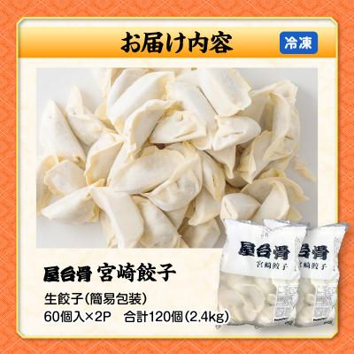 ふるさと納税 宮崎市 【簡易包装】屋台骨 宮崎餃子 60個×2袋 |  | 03