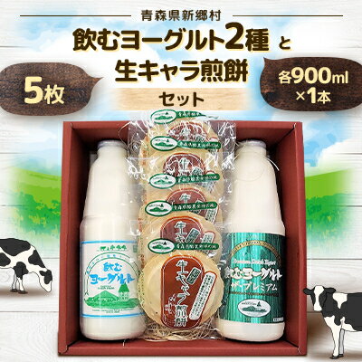 【ふるさと納税】飲むヨーグルト2種と生キャラ煎餅セット【配送不可地域：離島】【1201806】