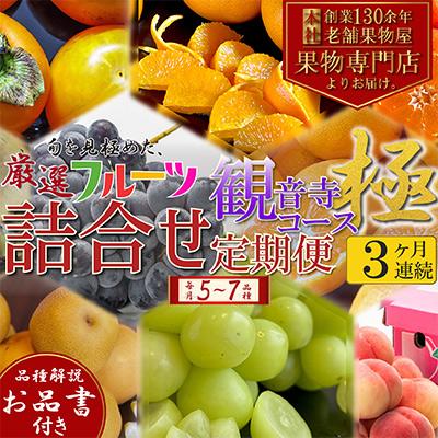 ふるさと納税 観音寺市 【毎月定期便】専門店厳選!旬を見極めた、厳選フルーツ詰合せ【観音寺コース-極-】全3回