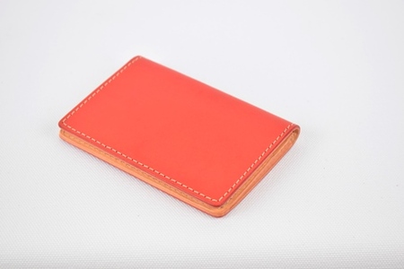 【全7色】栃木レザーの名刺入れ 約30枚収納 ポケット3つ Card holder 01/レッド/minca　412