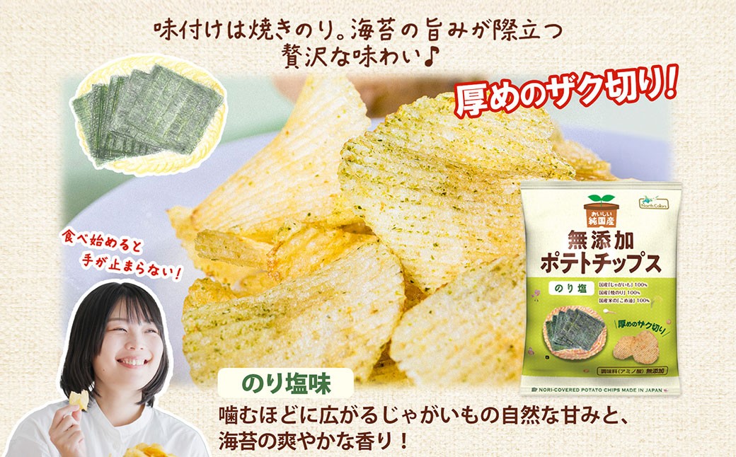 【年4回定期便／3ヶ月毎】純国産 ポテトチップス のり塩 12袋