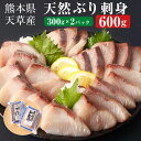 【ふるさと納税】熊本県 天草産 天然ぶり 刺身 （ブロック） 約600g 300g×2パック ブリ 鰤 魚 寿司 お刺身 さしみ しゃぶしゃぶ ぶりしゃぶ 海鮮 さかな サカナ 魚介類 魚介 冷凍 九州 送料無料