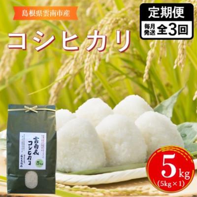 ふるさと納税 雲南市 【毎月定期便】島根県雲南市産コシヒカリ　5kg(5kg×1)全3回