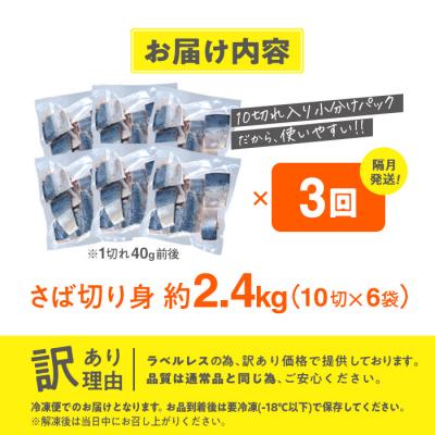 ふるさと納税 佐伯市 <定期便・全3回 (隔月)>訳あり・さば 切り身 (総計約7.2kg・40g前後×180切) |  | 01