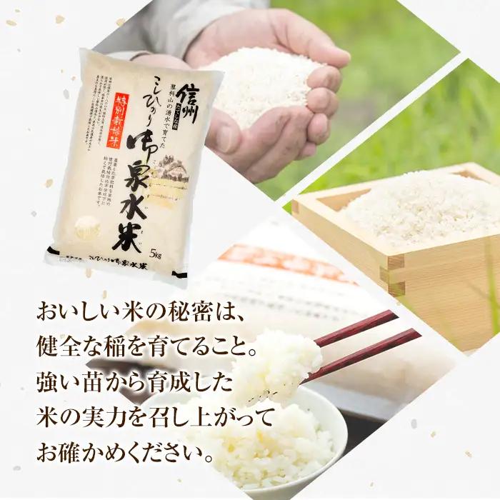 【令和8年産米】 信州たてしな産 御泉水米 こしひかり 5kg 特別栽培米