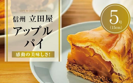 お菓子 焼菓子 アップルパイ 5号 ( 約15cm ) 1台 信州 立田屋｜リピーター多数 スイーツ 手作り 国産りんご 老舗菓子店 人気 おすすめ デザート 洋菓子  ギフト プレゼント  送料無料 長野県 大町市 ふるさと納税