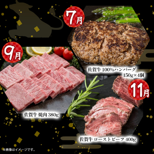 T-3 佐賀牛 お楽しみ便 絶品と評判の佐賀牛ハンバーグ付き！6回コース 定期便 佐賀牛  国産牛 肉 牛肉 ブランド牛 佐賀県 太良町