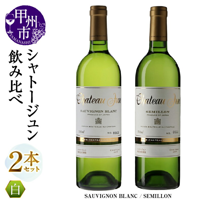 【ふるさと納税】 ワイン 750ml 2本 シャトージュン 白ワイン 2品種 飲み比べ セット ソーヴィニヨンブラン セミヨン お酒 白 辛口 日本 山梨県 甲州市 母の日 父の日 記念日 ギフト （MG） 【C5-675】