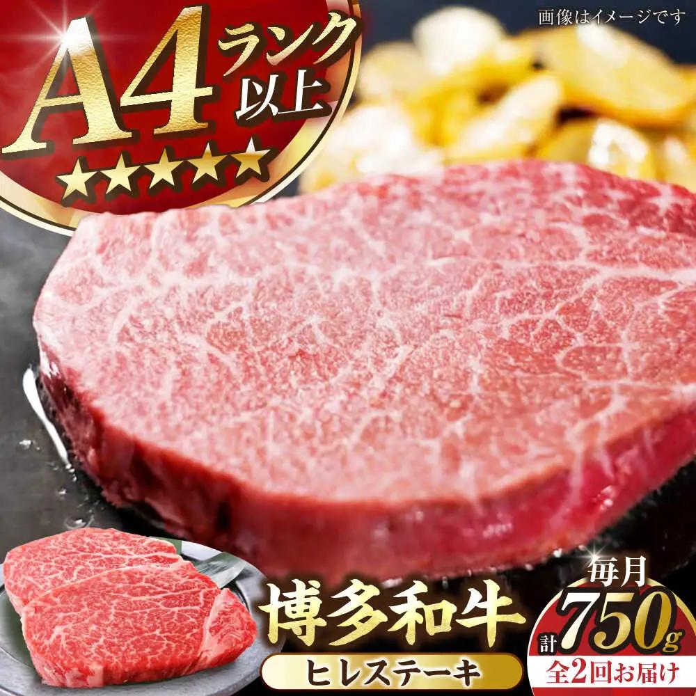 【全2回定期便】【A4-A5ランク】博多和牛 ヒレ ステーキ 150g×5枚 (計750g) VDZ068 ヒレ