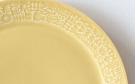 【波佐見焼】PATTERNED PLATE 21 yellow 【BIRDS’ WORDS】[CF092]