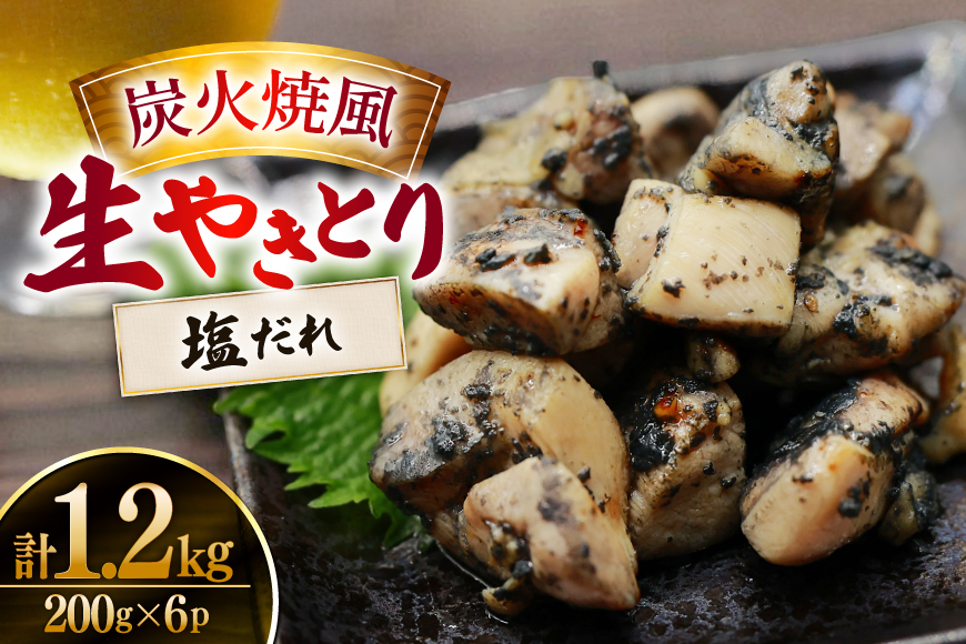 【新登場】 炭火焼鳥 炭火焼風生やきとり 塩だれ 200g×6P [日本ハムマーケティング 宮崎県 日向市 452061510] 鶏もも 鶏 宮崎 おつまみ 酒のアテ 炭火焼 炭火焼き やきとり