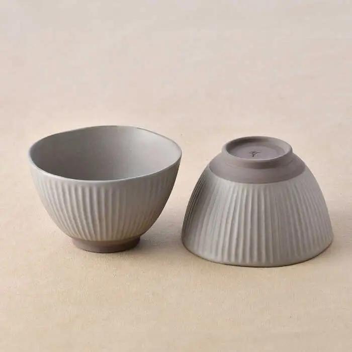 【波佐見焼】しのぎ 丼ぶり カーキ 2個セット【トーエー】[QC74]