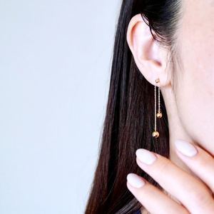 K18(18金) イエローゴールド おしゃれ 長さ調節 技あり ボール チェーン ピアス 地金  (直径3mm4mm 5mm) 保証書付 M1237-1 242-032