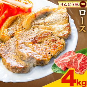 熊本県産 りんどう豚 ブロック ロース 4kg 株式会社フジフード《30日以内に出荷予定(土日祝除く)》 熊本県 菊池市 豚肉 ブロック肉 ロース 肩ロース 九州産 国産