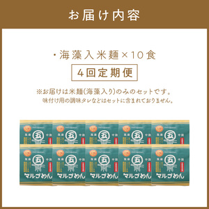 【4回定期便】マルゴめん米麺(海藻入)10食【001-0341】