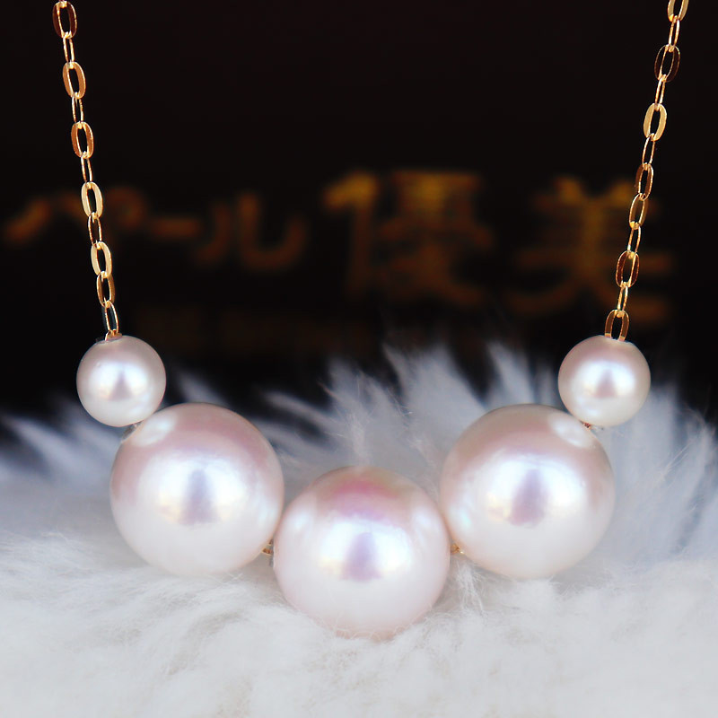志摩産 アコヤ真珠 大珠8-8.5ミリ ベビーパール 4-4.5ミリ Big&Small ネックレス / 真珠 伊勢志摩 志摩 アクセサリー ギフト パール 母の日 ホワイトデー クリスマス 〔100