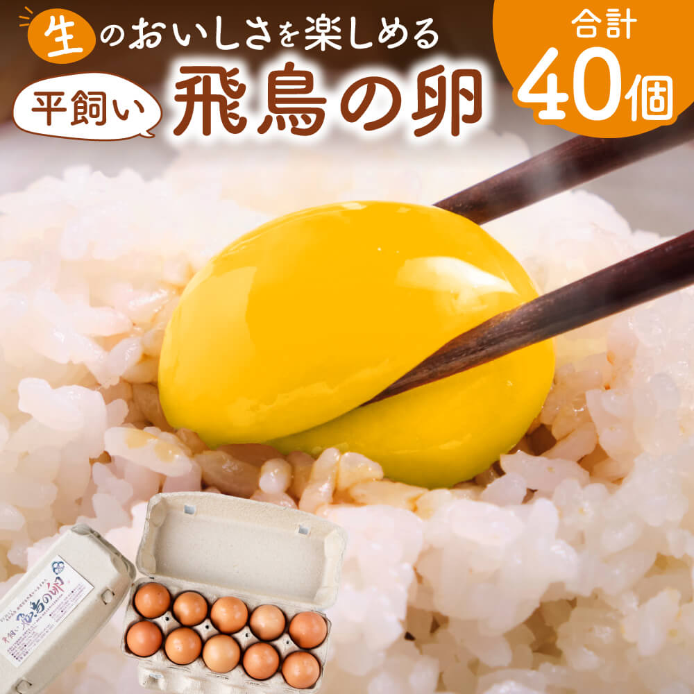 【ふるさと納税】飛鳥の卵 10個×4箱 たまご 卵 玉子 タマゴ 鶏卵 オムレツ 卵かけご飯 たまご焼き 古都 風雅ファーム 奈良市なら 15-011